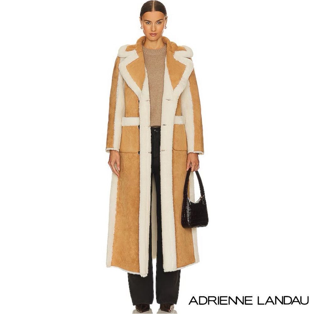 Adrienne Landau **NWT** (Revolve) Faux Shearling Reversible Camel & Ivory Coat